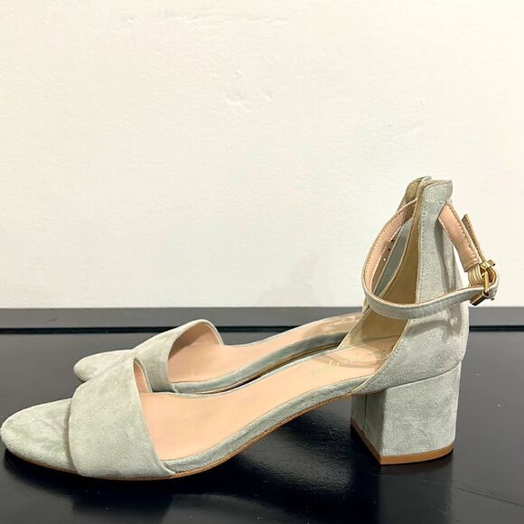 Free People Light Blue Suede Heeled Sandals Sz 41 - Picture 2 of 8